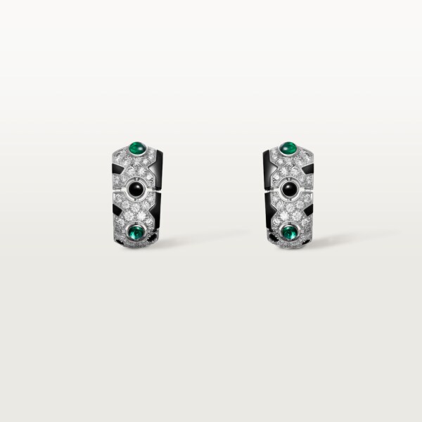 [Sur]naturel earrings White gold, emerald, onyx, diamonds